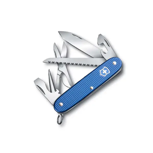 Victorinox sérútgáfa Wanger Farmer X Alox sagskæri blá svissnesk áli